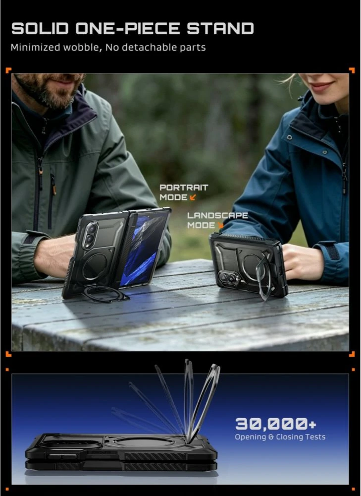 Dėklas SupCase UB GRIP MAG MagSafe Samsung Galaxy Z FOLD 8 PRIVACY STIKLAS Juodas