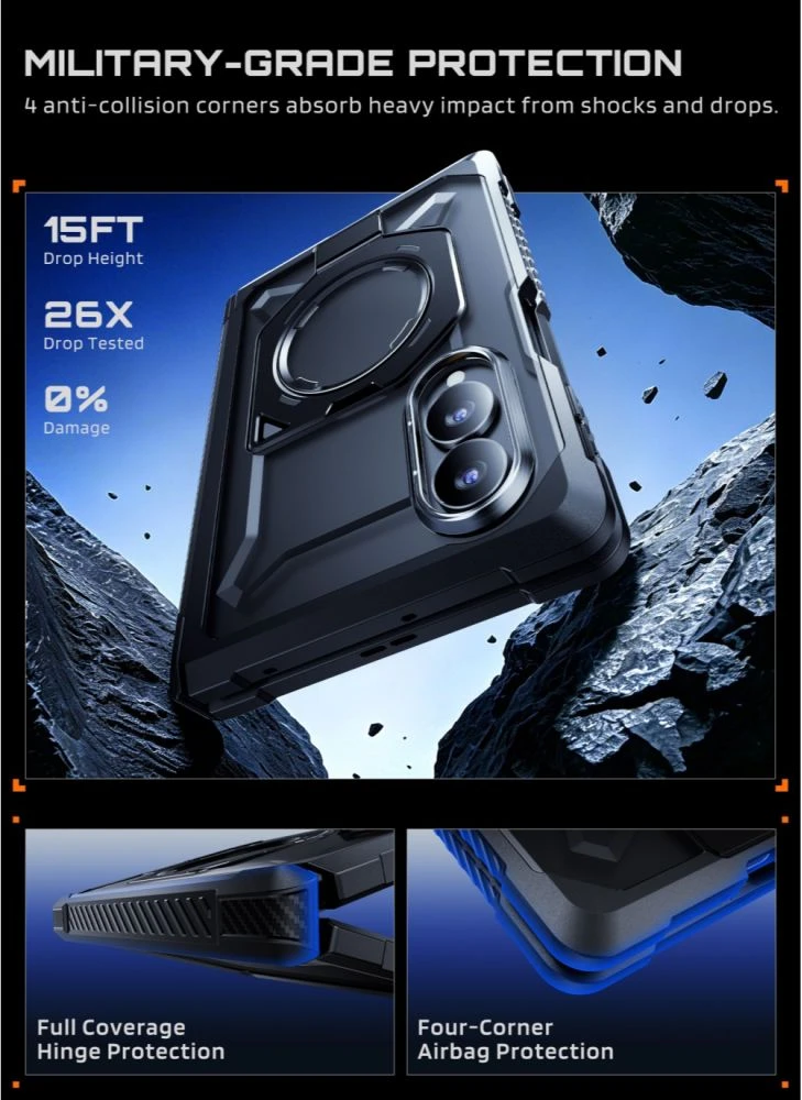 Dėklas SupCase UB GRIP MAG MagSafe Samsung Galaxy Z FOLD 8 PRIVACY STIKLAS Juodas