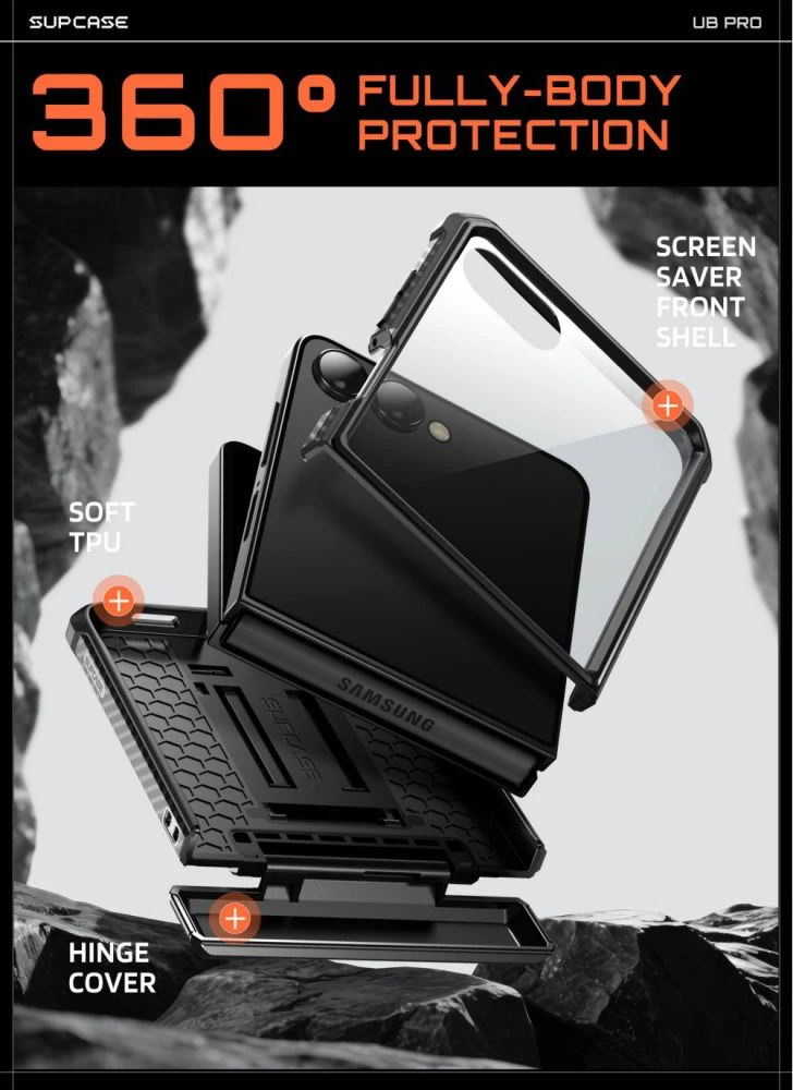 Dėklas SUPCASE UNICORN BEETLE PRO GALAXY Z FLIP 8 Juodas