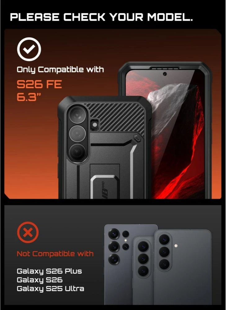 Dėklas SUPCASE UNICORN BEETLE PRO Galaxy S26 FE Juodas