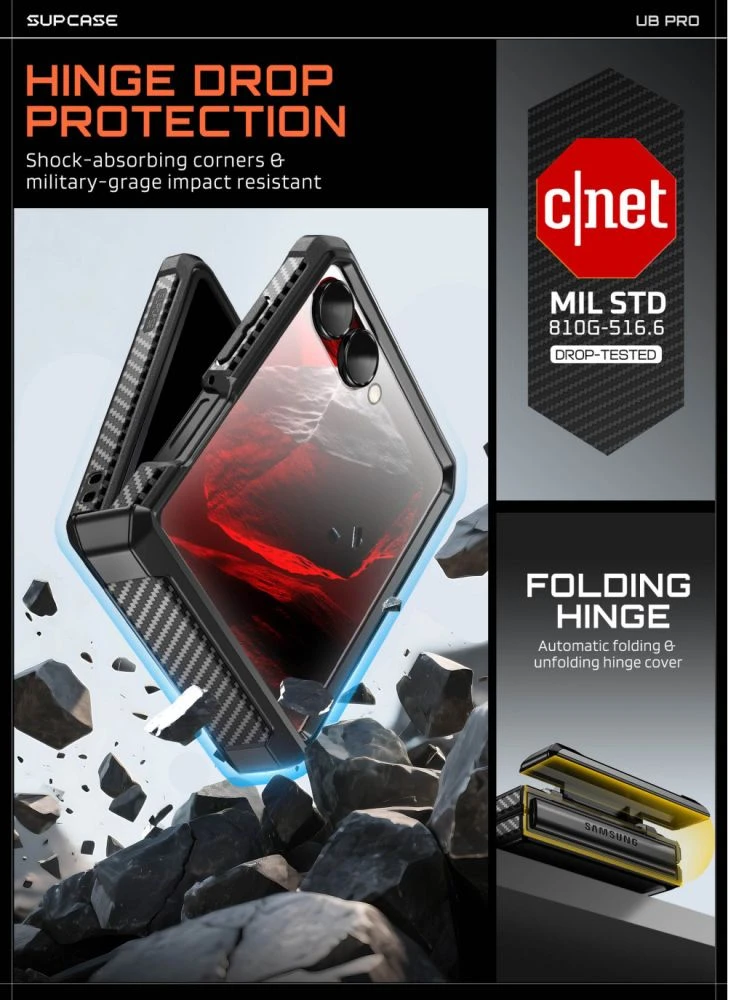 Dėklas SUPCASE UNICORN BEETLE PRO GALAXY Z FLIP 8 Juodas