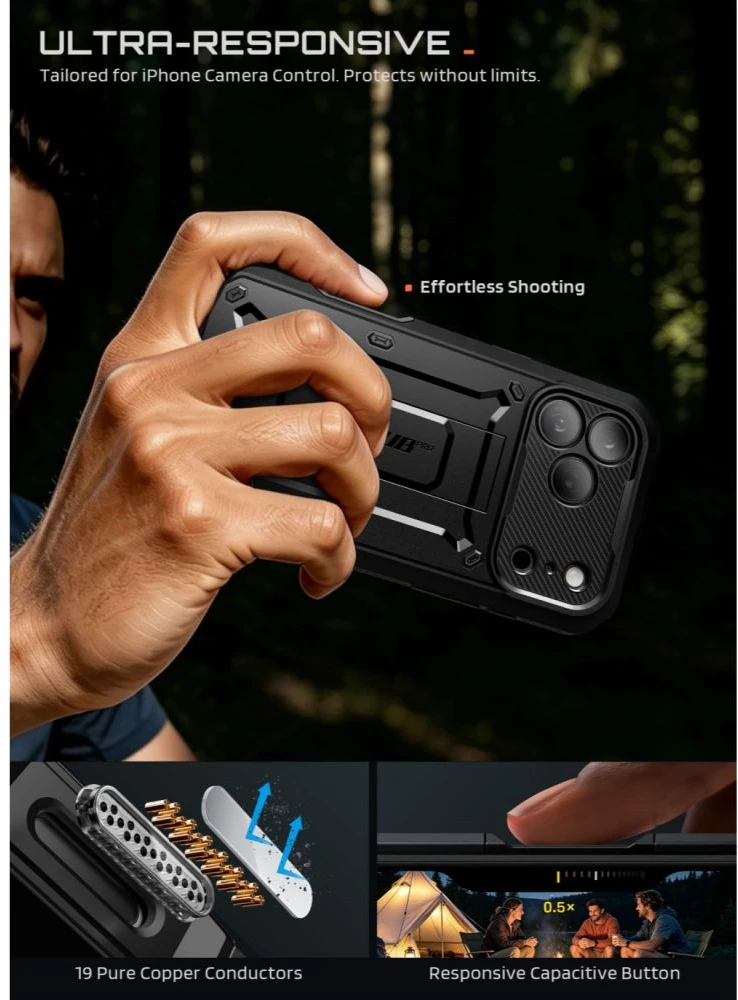Dėklas SupCase UNICORN BEETLE Pro iPhone 17 Pro / 18 Pro Juodas