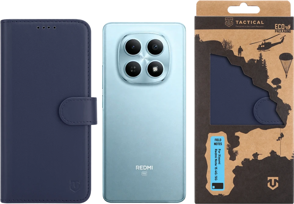 Dėklas Tactical Taktinės lauko pastabos, skirtos „Xiaomi Redmi Note 15 4G/5G“ Mėlyna