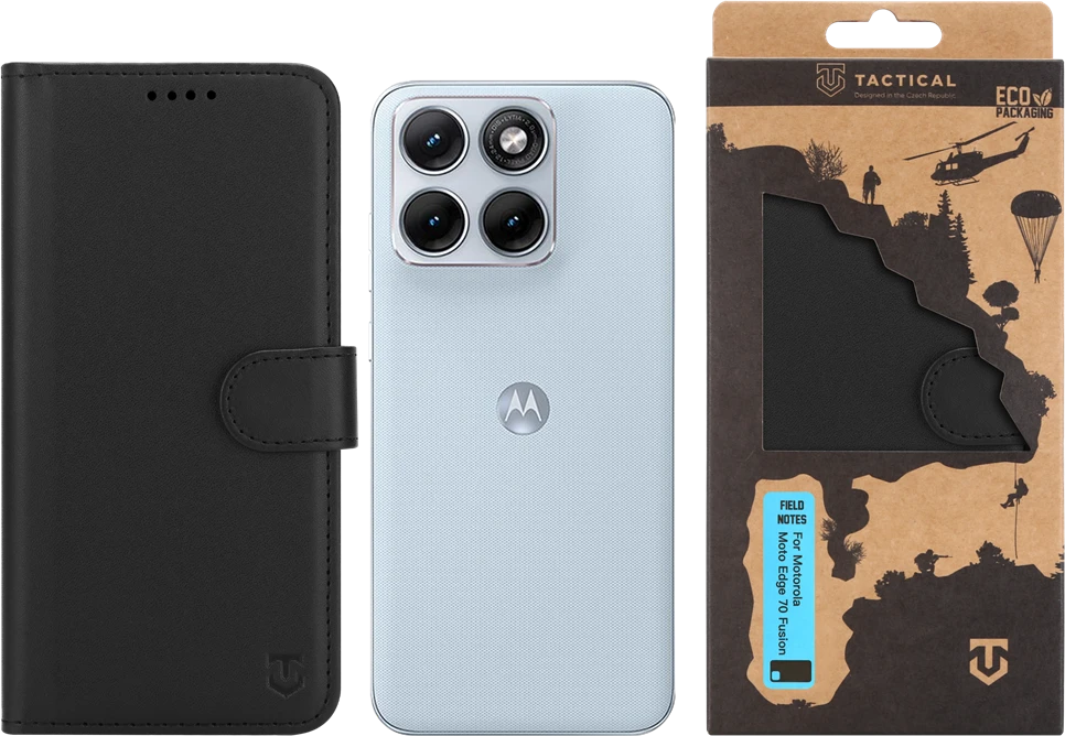 Dėklas Tactical Field Notes skirtas Motorola Edge 70 Fusion Juodas