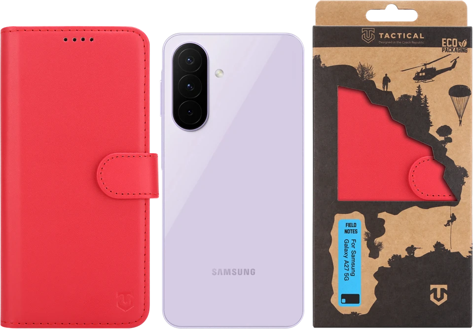 Dėklas Tactical Field Notes skirtas Samsung Galaxy A27 5G Raudona