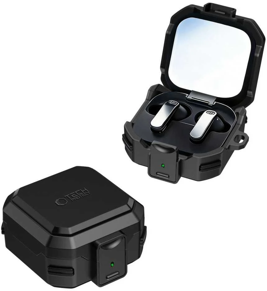 Dėklas Tech-Protect CARBONOX MagSafe SAMSUNG Samsung Galaxy BUDS 4 / 4 PRO juodos spalvos