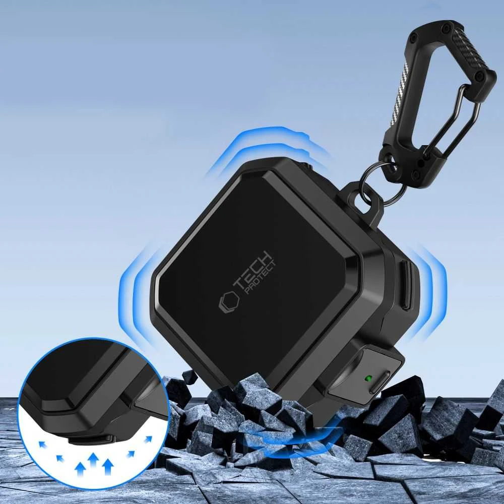 Dėklas Tech-Protect CARBONOX MagSafe SAMSUNG Samsung Galaxy BUDS 4 / 4 PRO juodos spalvos