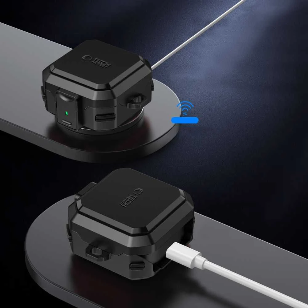 Dėklas Tech-Protect CARBONOX MagSafe SAMSUNG Samsung Galaxy BUDS 4 / 4 PRO juodos spalvos