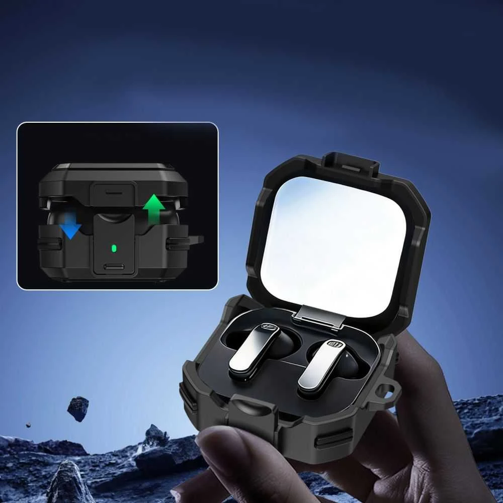 Dėklas Tech-Protect CARBONOX MagSafe SAMSUNG Samsung Galaxy BUDS 4 / 4 PRO juodos spalvos