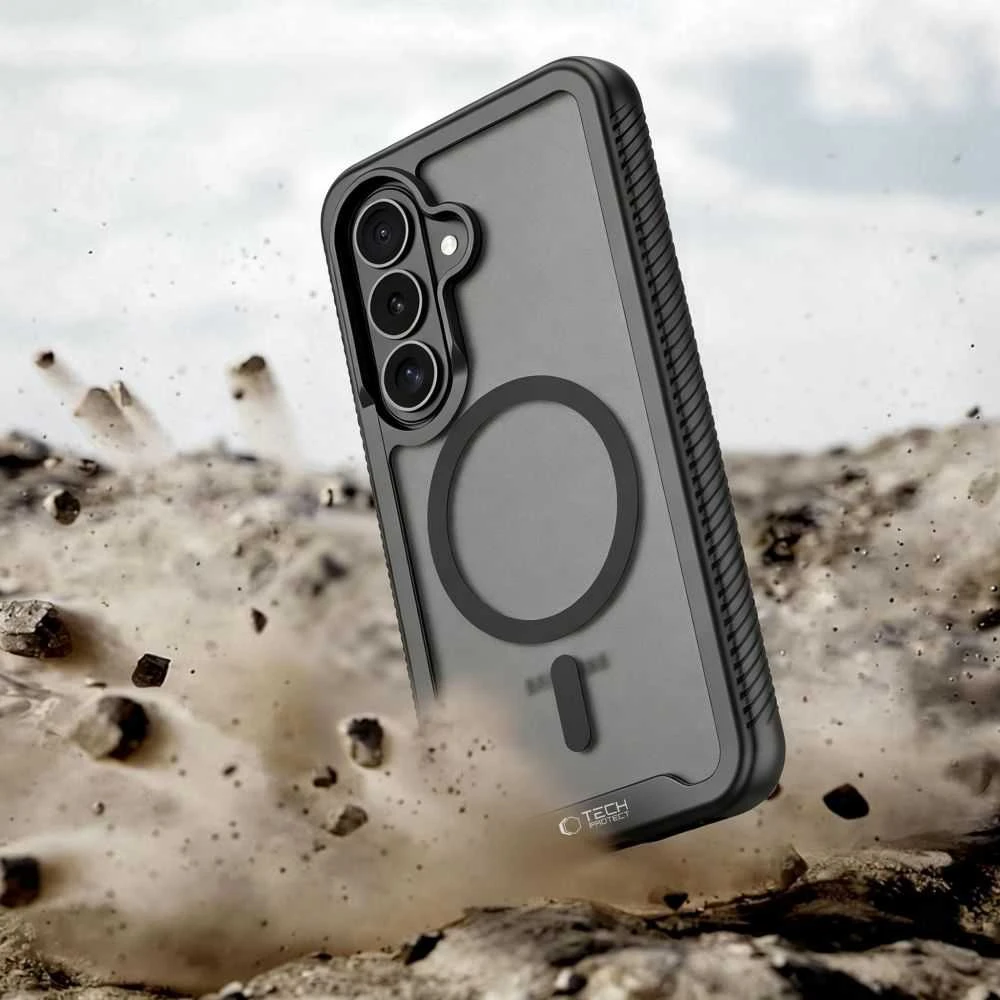 Dėklas Tech-Protect Defense MagSafe Samsung Galaxy S26 Matte juodos spalvos