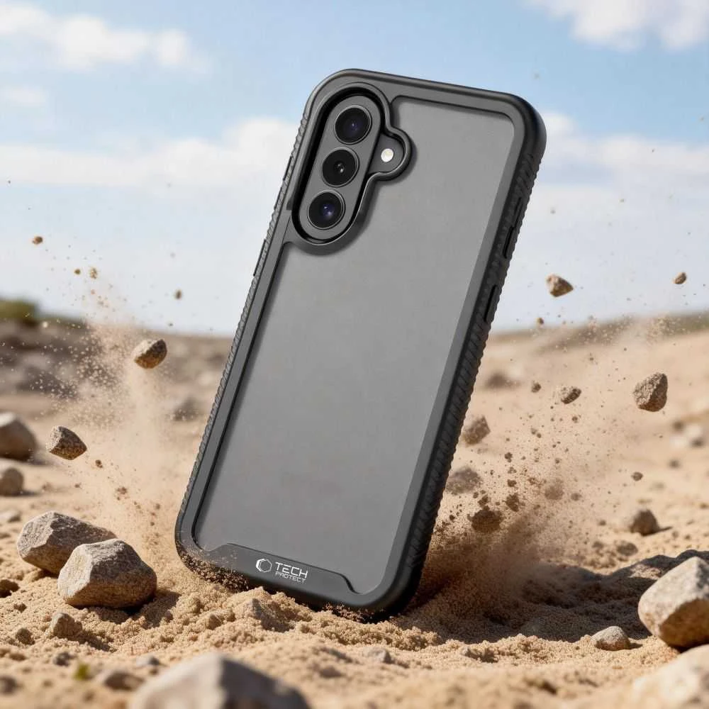 Dėklas Tech-Protect Defense MagSafe Samsung Galaxy A57 5G Matte juodos spalvos