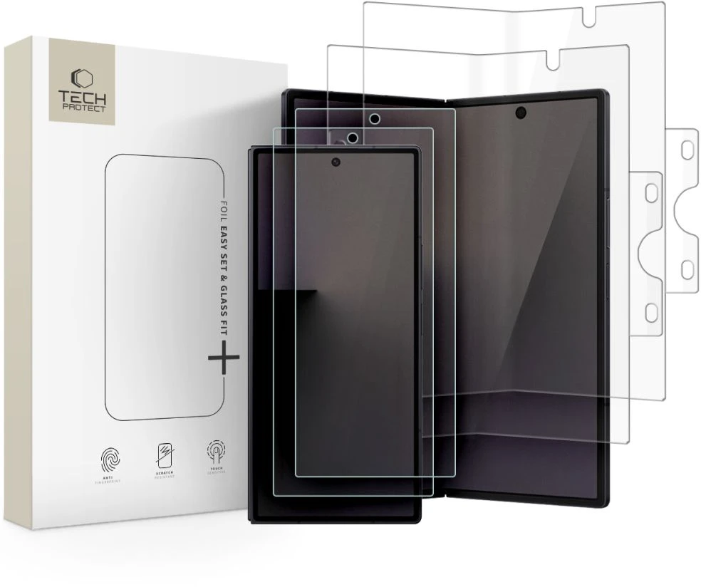 TECH-PROTECT EASY SET FOIL & GLASS FIT+ 4IN1 APSAUGINIS RINKINYS GALAXY Z FOLD 8 ULTRA CLEAR