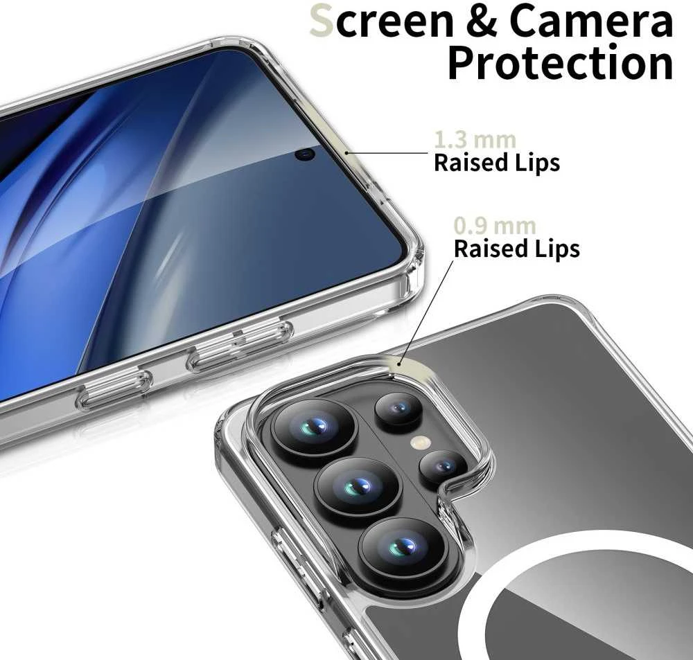 „Tech-Protect FlexAir Hybrid MagSafe“ dėklas „Samsung Galaxy S26 Ultra“, skaidrus