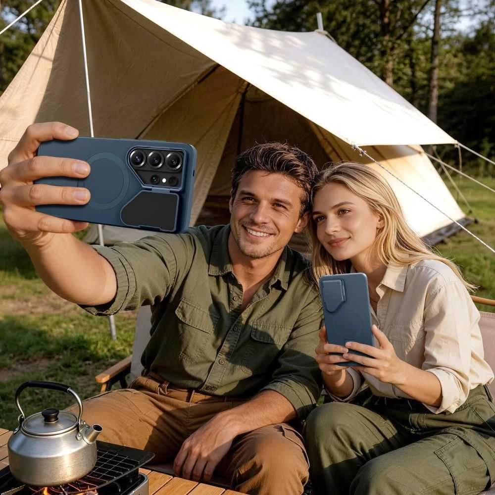 Dėklas Tech-Protect Kevlar Aura MagSafe Samsung Galaxy S26 Ultra mėlynos spalvos