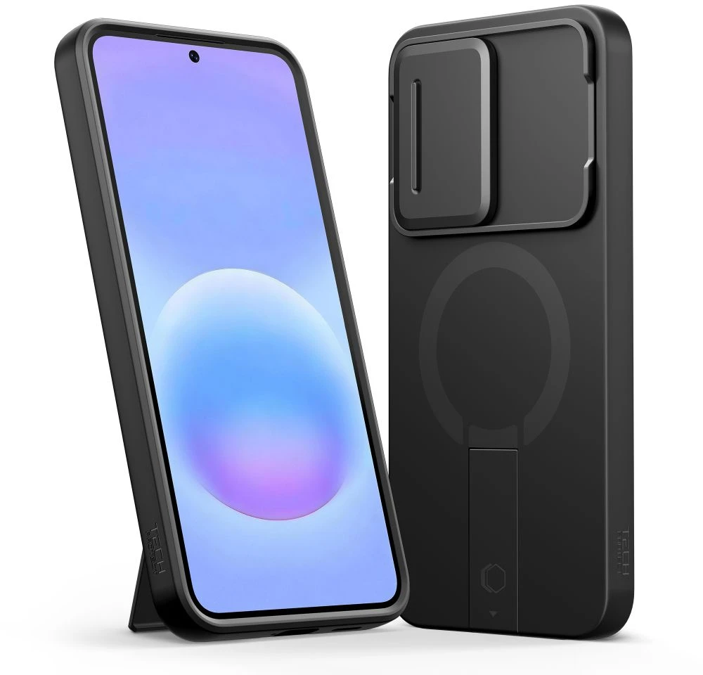 Dėklas Tech-Protect KEVLAR AURA MAGSAFE Samsung Galaxy A57 Juodas/ORANŽINIS