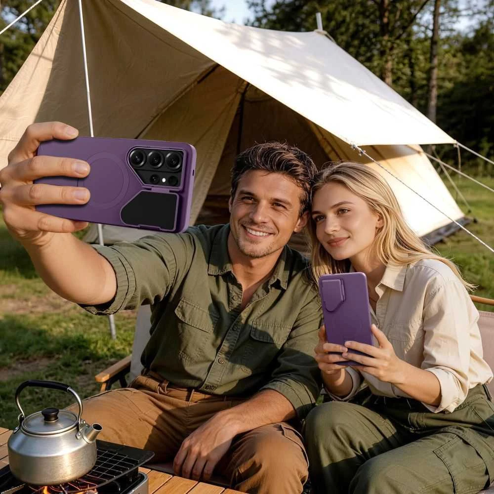 Dėklas Tech-Protect Kevlar Aura MagSafe Samsung Galaxy S26 Ultra violetinės spalvos