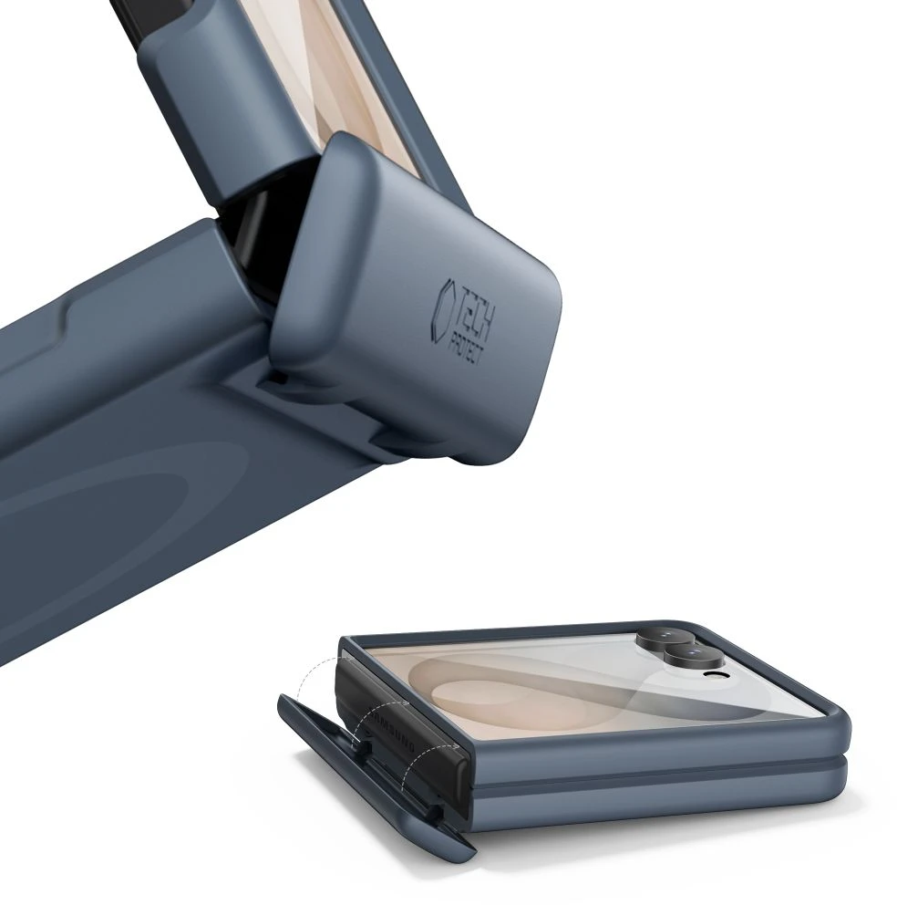 Dėklas Tech-Protect KEVLAR AURA MagSafe Galaxy Z FLIP 8 TAMSIAI MĖLYNAS