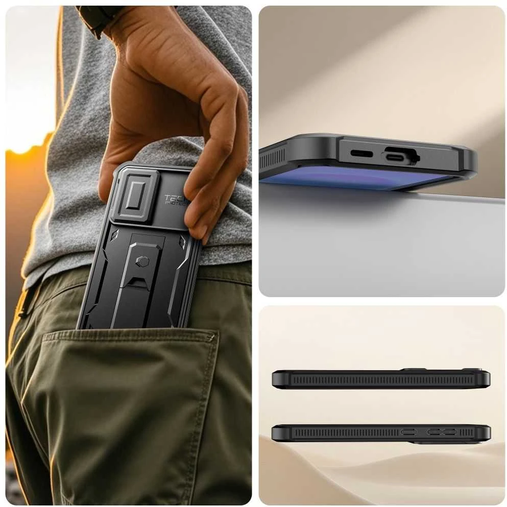 Dėklas Tech-Protect KEVLAR CAM+ 2-SET Samsung Galaxy A57 5G Juodas