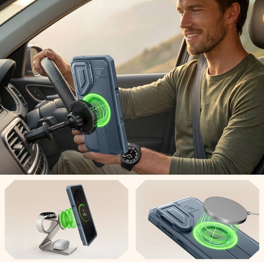 Dėklas Tech-Protect KEVLAR MAGSAFE 2-SET GALAXY S26 ULTRA MĖLYNAS