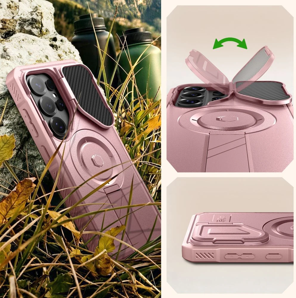 Dėklas Tech-Protect KEVLAR MAGSAFE 2-SET GALAXY S26 ULTRA ROŽINIS
