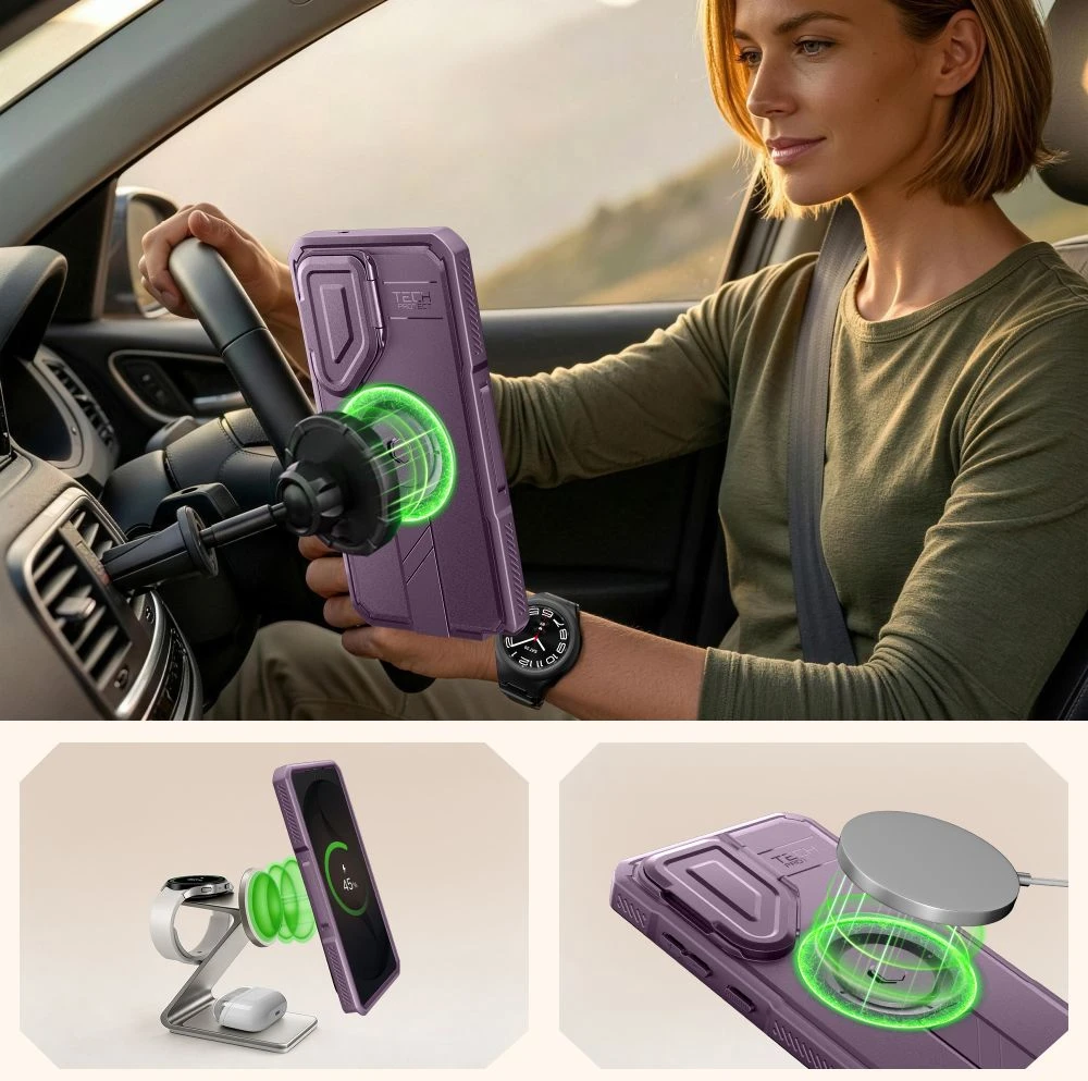 Dėklas „Tech-Protect“ KEVLAR MAGSAFE 2 KOMPLEKTAI „GALAXY S26 ULTRA VIOLET“