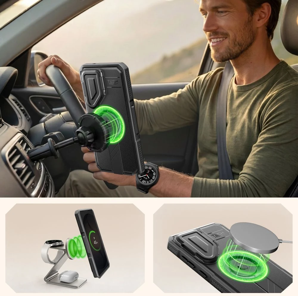 Dėklas Tech-Protect KEVLAR MAGSAFE 2-SET GALAXY S26 ULTRA Juodas
