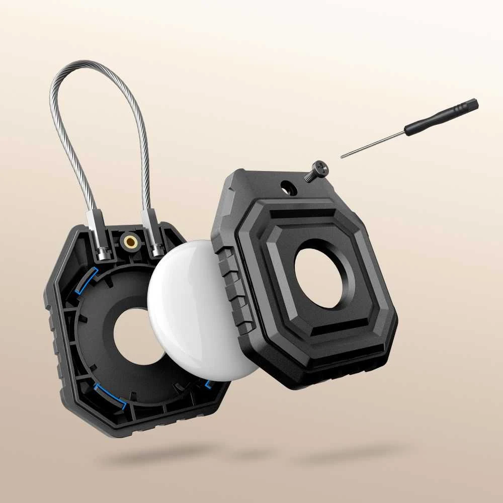 Dėklas Tech-Protect Kevlar Seal Apple AirTag 1 / 2 juodos spalvos