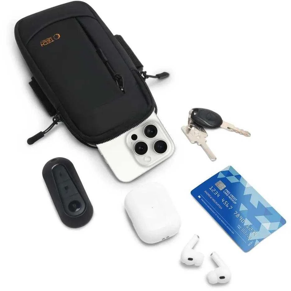 Dėklas Tech-Protect M6 Universal Sport Armband - Juodas and Oranžinis