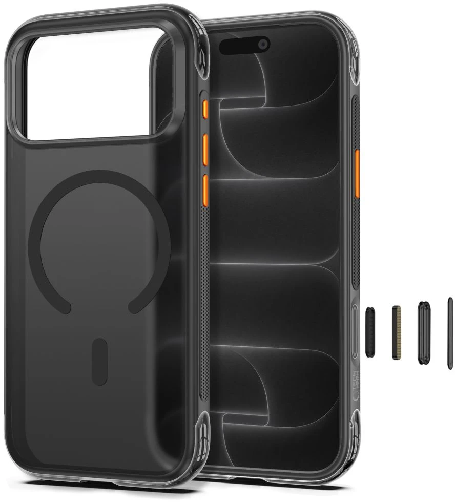 Dėklas Tech-Protect MAGAIR MAGSAFE CC iPhone 17 PRO / 18 PRO MATINIS Juodas