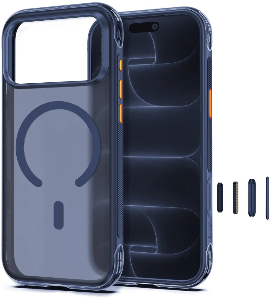 Dėklas Tech-Protect MAGAIR MAGSAFE CC iPhone 17 PRO / 18 PRO MATINIS TAMSIAI MĖLYNAS