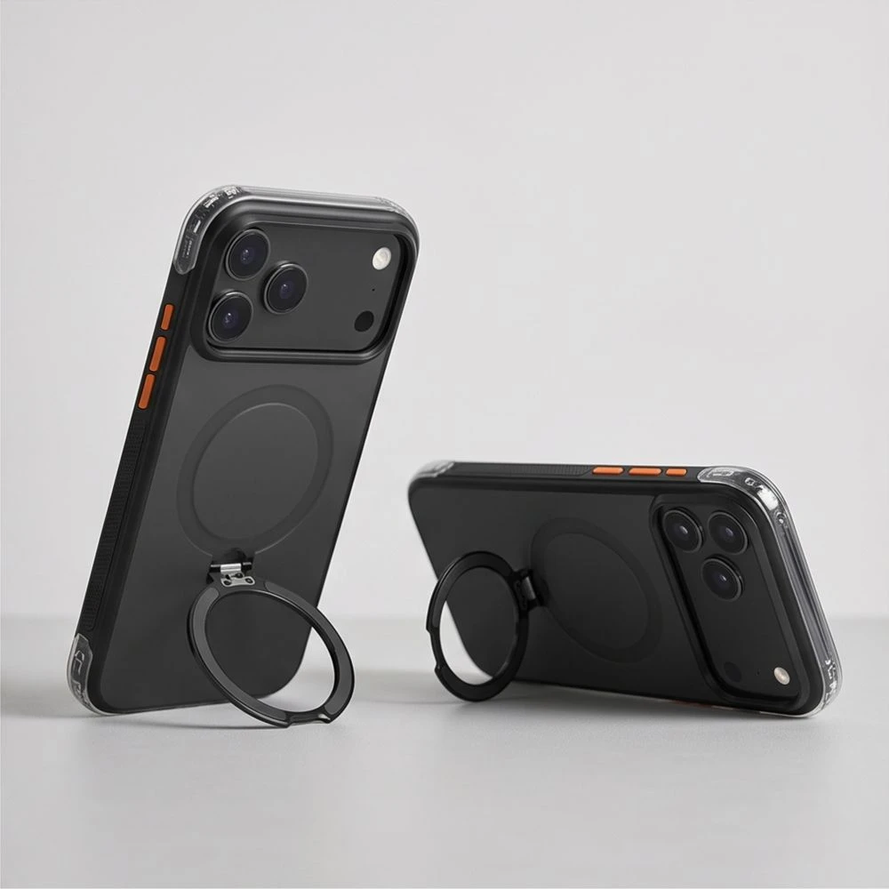 Dėklas Tech-Protect MAGAIR STAND MagSafe CC iPhone 17 PRO / 18 PRO MATINIS Juodas