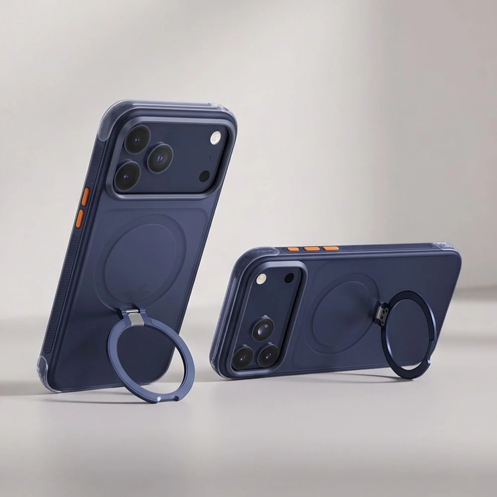 Dėklas Tech-Protect MAGAIR STAND MagSafe CC iPhone 17 PRO / 18 PRO MATINIS TAMSIAI MĖLYNAS