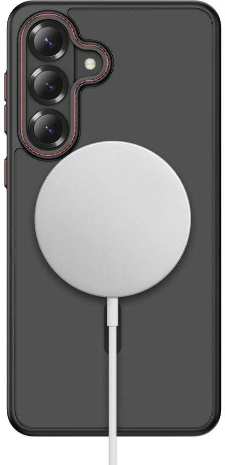 Dėklas Tech-Protect MagCam MagSafe Samsung Galaxy S26+ Plus Matte juodos spalvos/raudonos spalvos