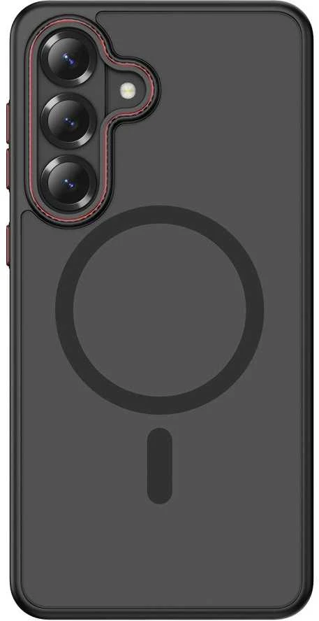 Dėklas Tech-Protect MagCam MagSafe Samsung Galaxy S26 Matte juodos spalvos/raudonos spalvos