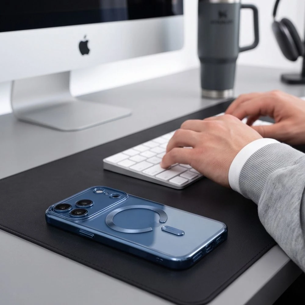 Dėklas Tech-Protect MAGFLEX MagSafe iPhone 17 PRO / 18 PRO BLIZGUS ŠVIESIAI MĖLYNAS