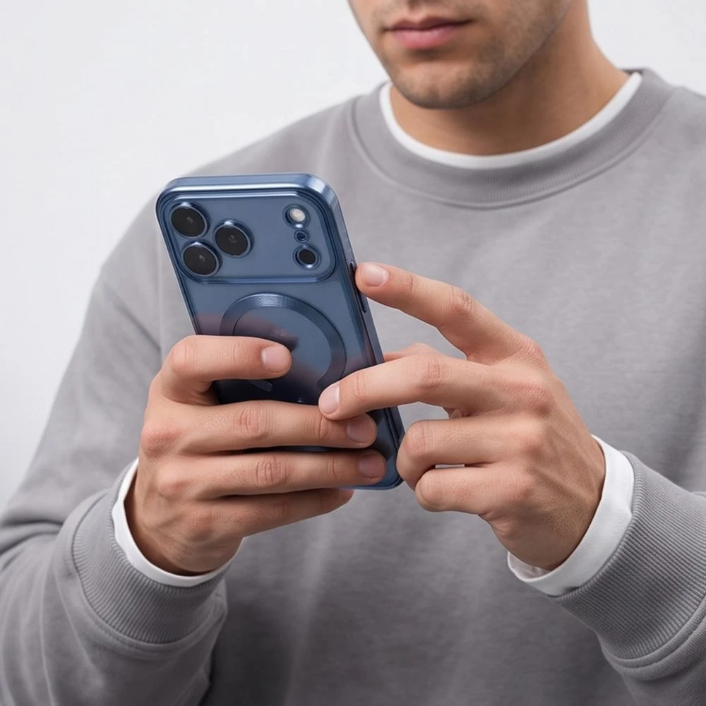 Dėklas Tech-Protect MAGFLEX MagSafe iPhone 17 PRO MAX / 18 PRO MAX BLIZGUS ŠVIESIAI MĖLYNAS