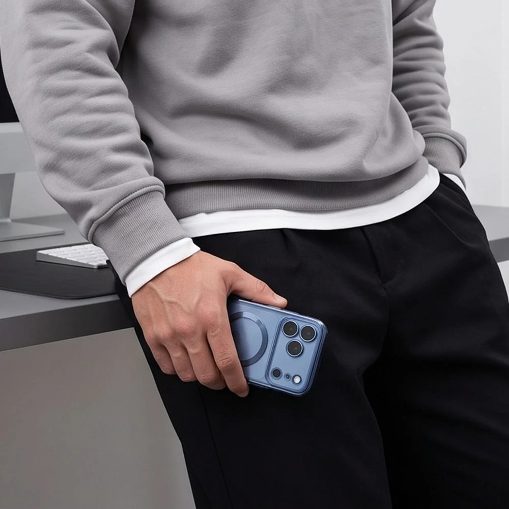 Dėklas Tech-Protect MAGFLEX MagSafe iPhone 17 PRO / 18 PRO BLIZGUS ŠVIESIAI MĖLYNAS