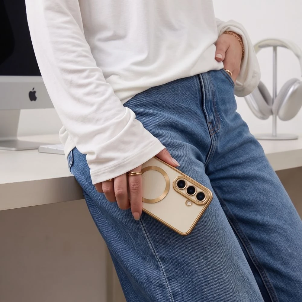 Dėklas TECH-PROTECT MAGFLEX MagSafe Samsung Galaxy S26 FE BLIZGUS AUKSINIS