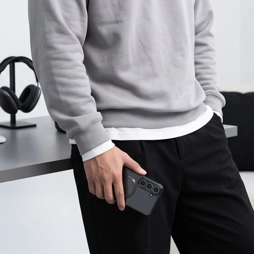 Dėklas TECH-PROTECT MAGFLEX MagSafe Samsung Galaxy S26 FE BLIZGUS juodos spalvos