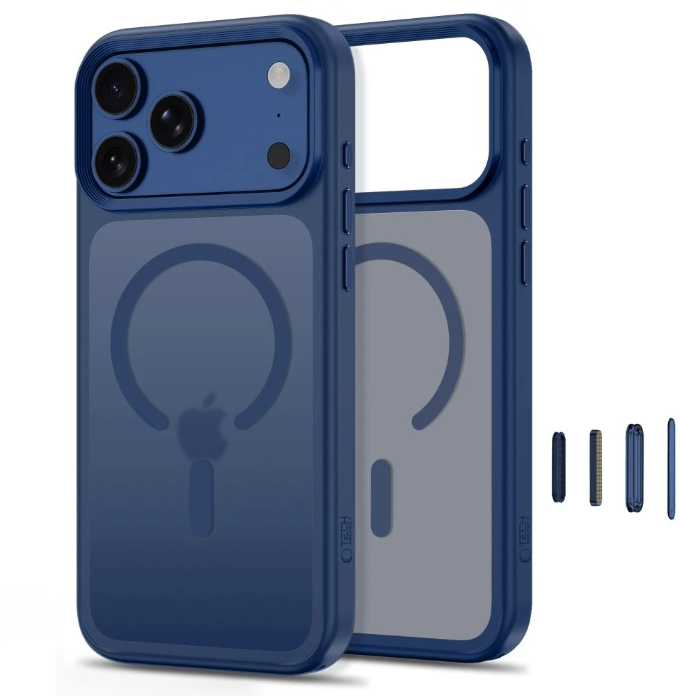 Dėklas Tech-Protect MagMat MagSafe CC iPhone 17 Pro Max / 18 Pro Max MATINIS TAMSIAI MĖLYNAS