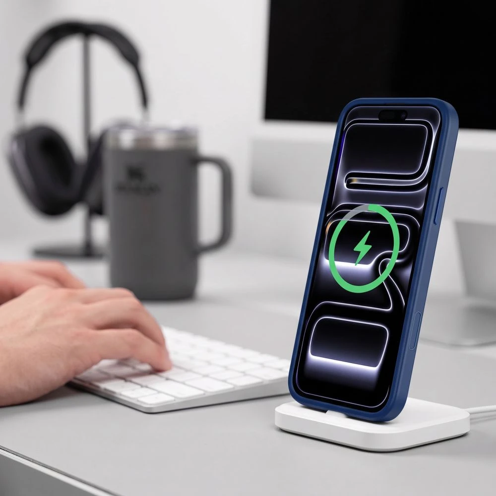 Dėklas Tech-Protect MagMat MagSafe CC iPhone 17 Pro Max / 18 Pro Max MATINIS TAMSIAI MĖLYNAS