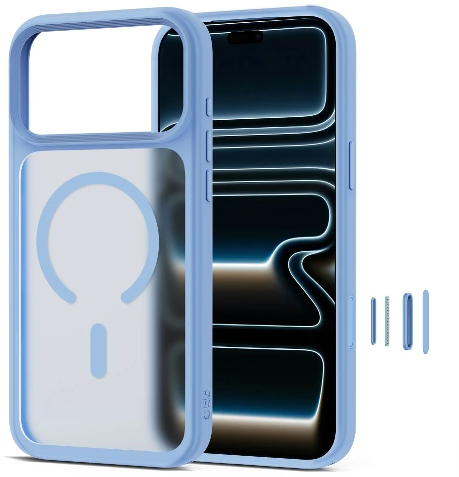 Dėklas Tech-Protect MagMat MagSafe CC iPhone 17 Pro Max / 18 Pro Max MATINIS ŠVIESIAI MĖLYNAS