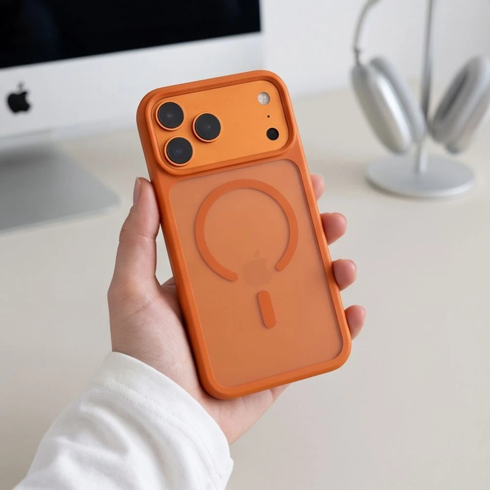 Dėklas Tech-Protect MagMat MagSafe CC iPhone 17 Pro Max / 18 Pro Max MATINIS COSMIC Oranžinis