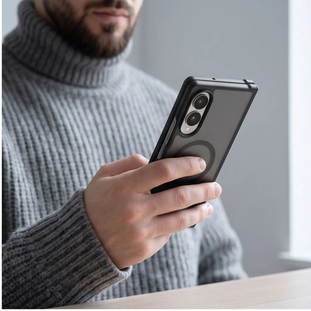 Dėklas TECH-PROTECT MAGMAT MAGSAFE GALAXY Z FOLD 7 / 8 ULTRA MATINIS Juodas