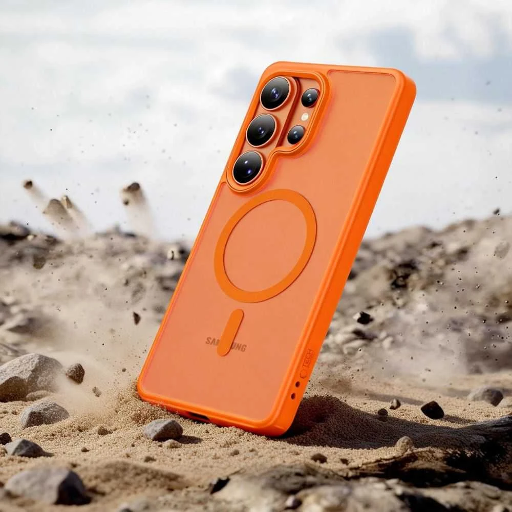 Dėklas Tech-Protect MagMat MagSafe Samsung Galaxy S26 Ultra Matte oranžinės spalvos