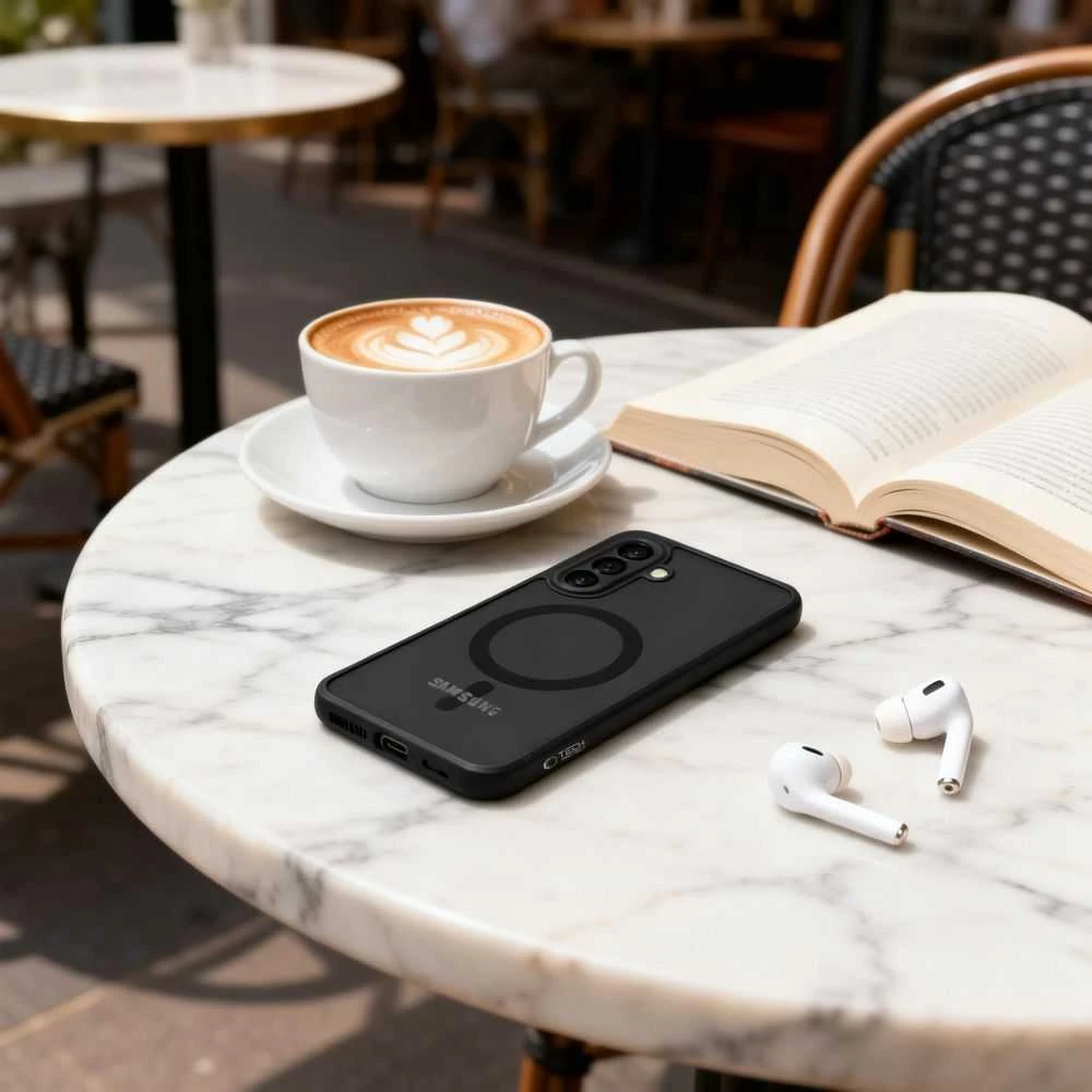 Dėklas Tech-Protect MagMat MagSafe Samsung Galaxy A57 5G Matte juodos spalvos