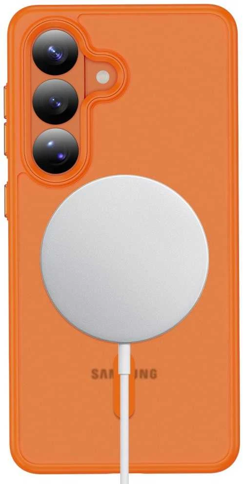 Dėklas Tech-Protect MagMat MagSafe Samsung Galaxy S26 Matte oranžinės spalvos