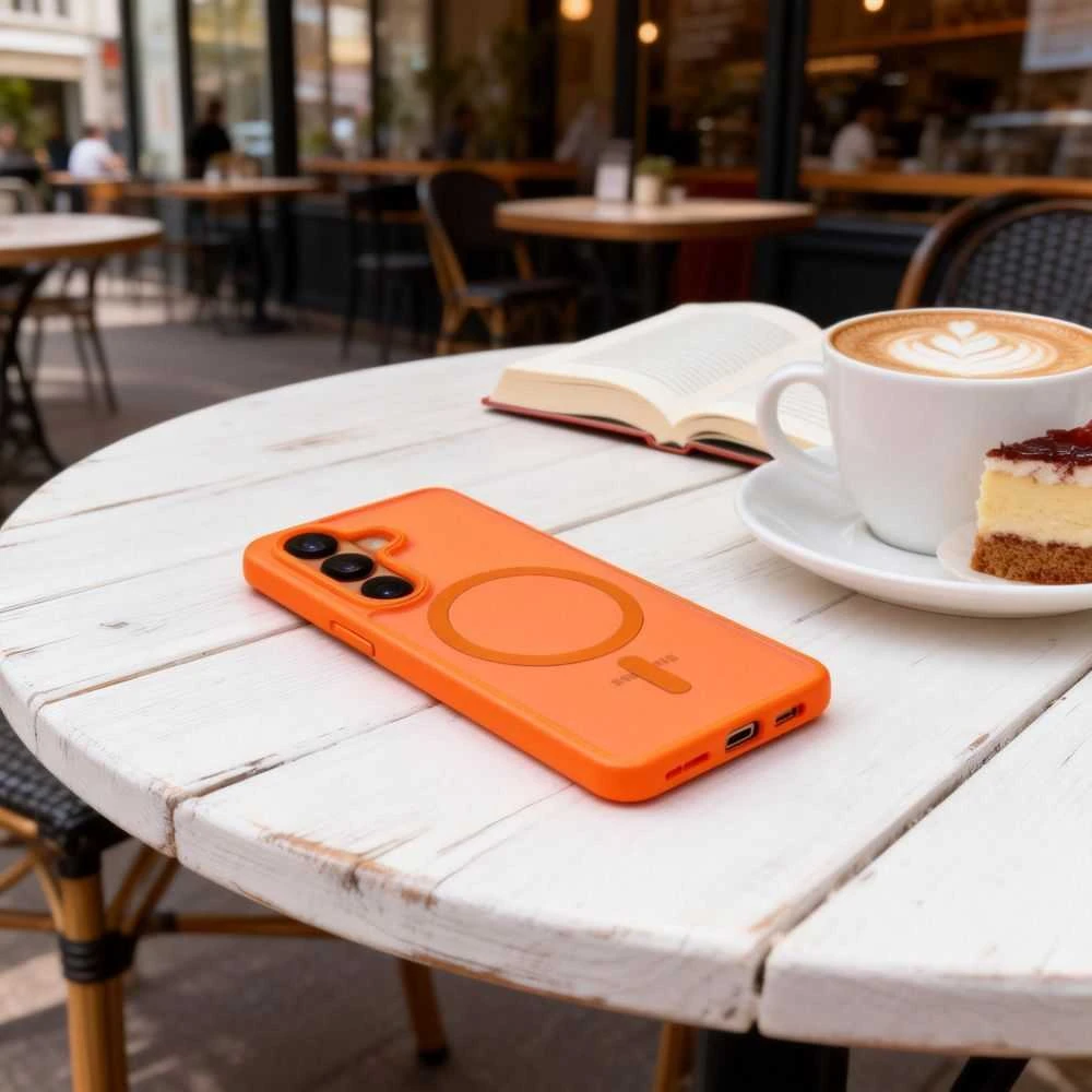 Dėklas Tech-Protect MagMat MagSafe Samsung Galaxy S26 Matte oranžinės spalvos