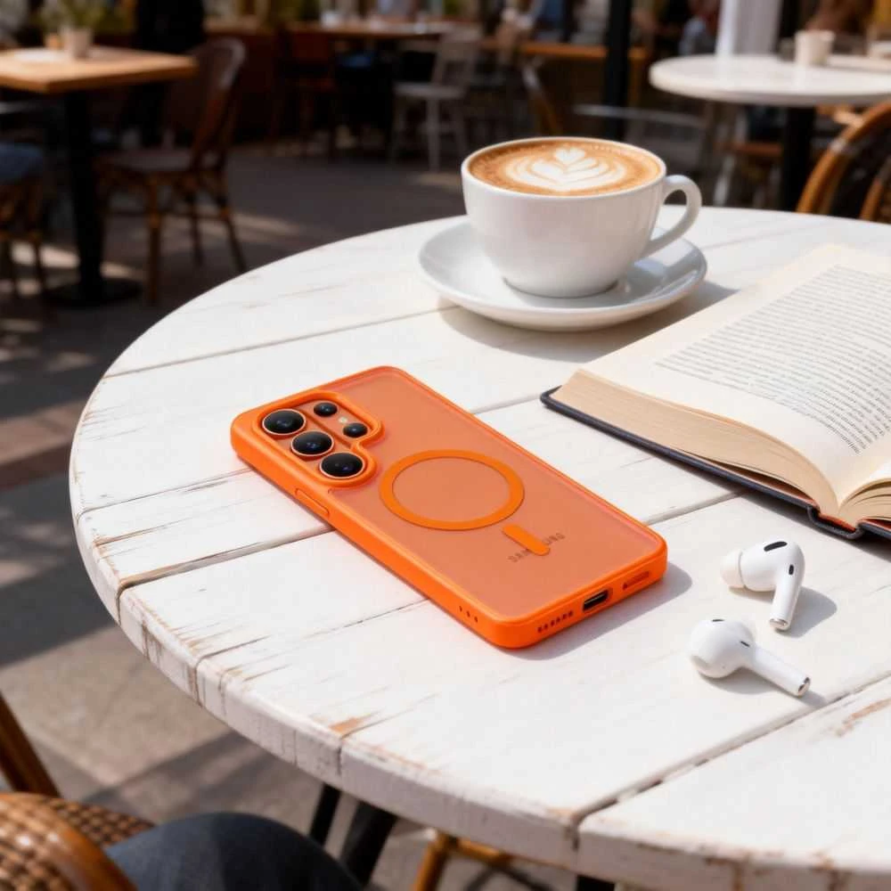 Dėklas Tech-Protect MagMat MagSafe Samsung Galaxy S26 Ultra Matte oranžinės spalvos