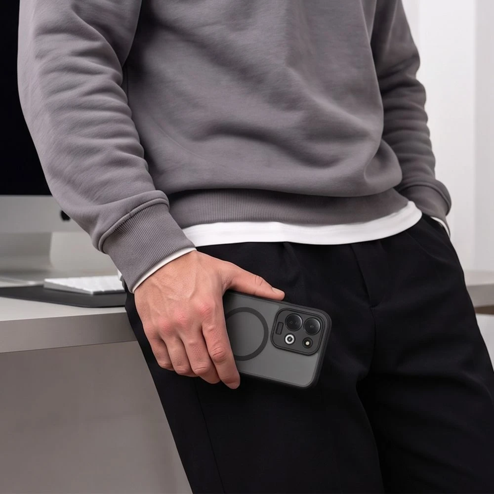 Dėklas Tech-Protect MagMat MagSafe XIAOMI REDMI 17 4G / 5G MATINIS Juodas